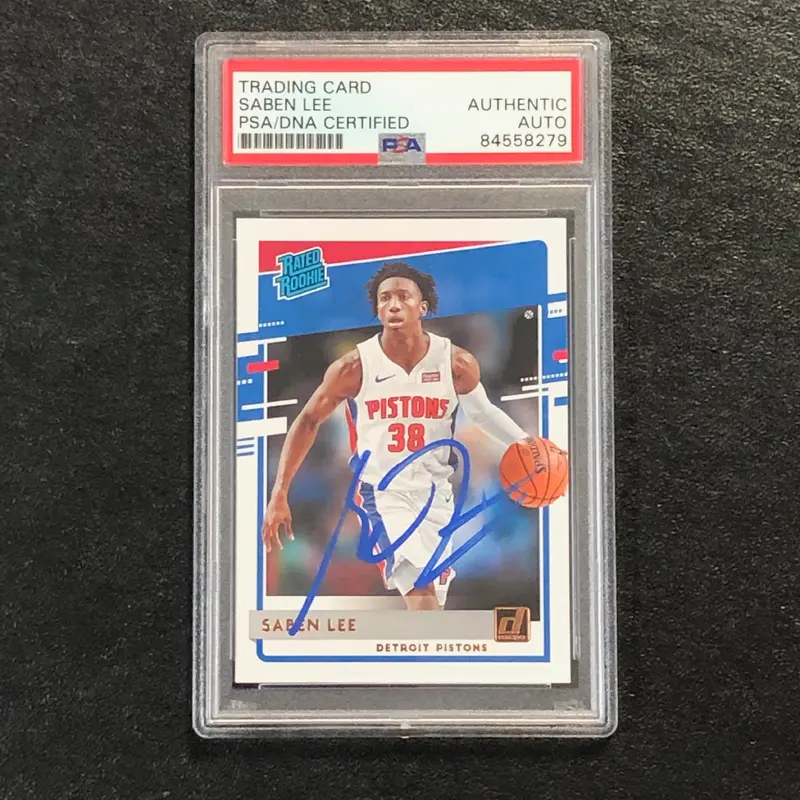 2020-21 Donruss Rated Rookie #221 Saben Lee Signed Card AUTO PSA Slabbed Pistons