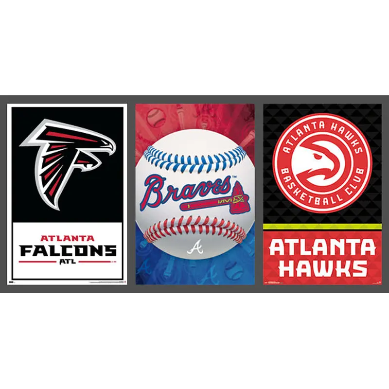 COMBO: Atlanta, Georgia Sports 3-Poster Combo (Hawks, Falcons, Braves)