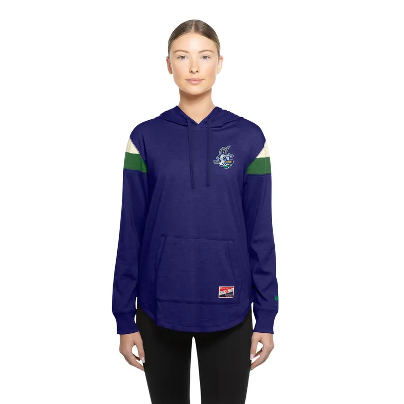 Hartford Yard Goats New Era Women's Shoulder Stripe Hoodie