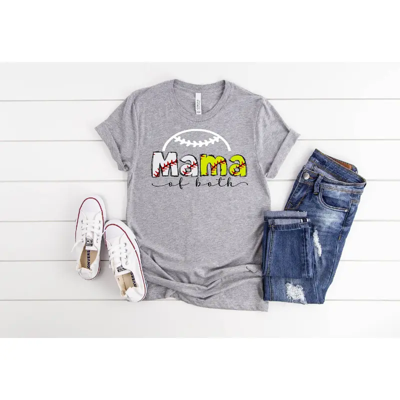 Mama of Both- Baseball & Softball Doodle