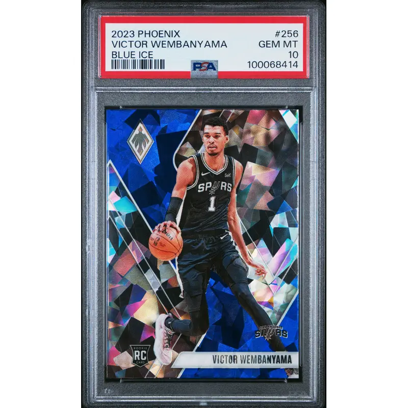 Victor Wembanyama 2023 Panini Phoenix Blue Ice Rookie PSA 10 Gem Mint 8414