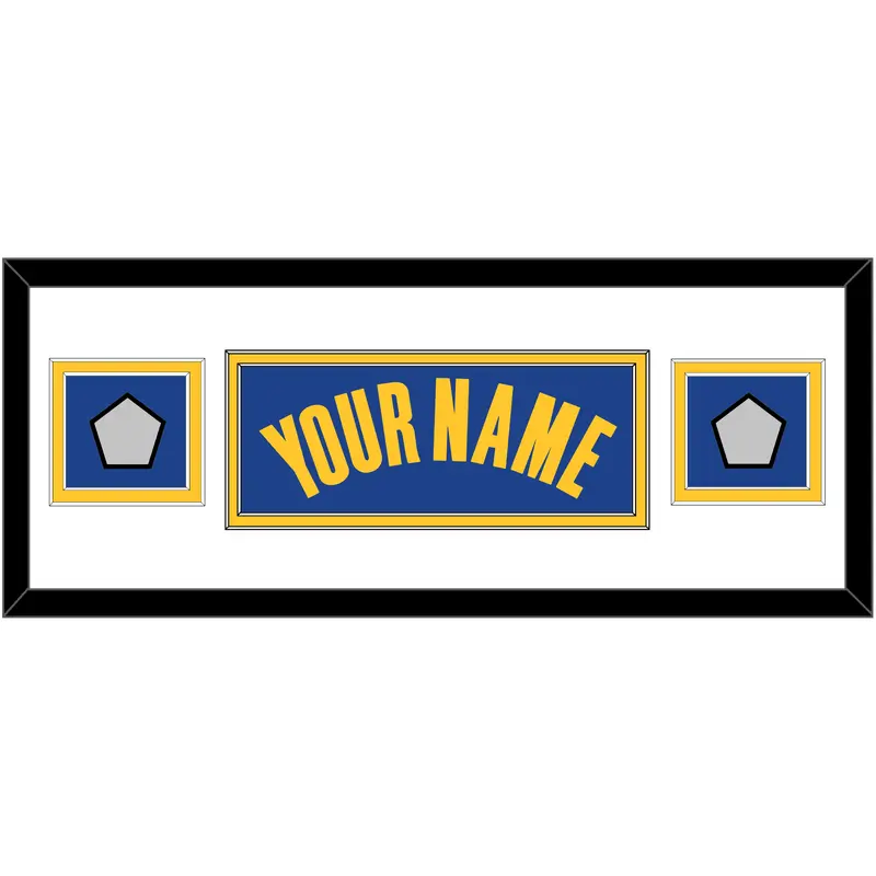 Golden State Name & 2 Champions Patches - Blue Icon - Double Mat 2