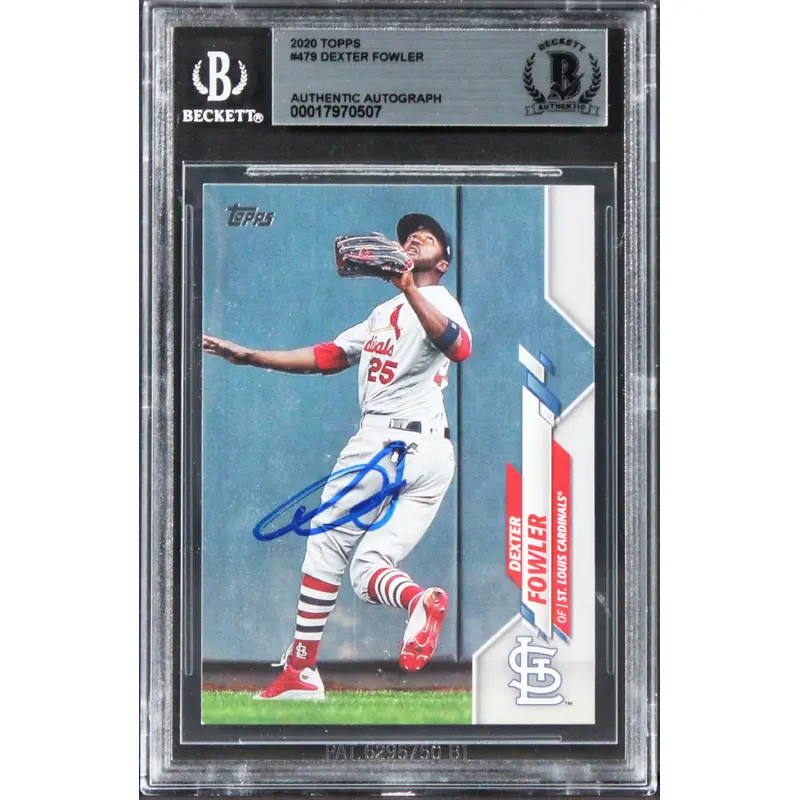 Cardinals Dexter Fowler Authentic Signed 2020 Topps #479 Card BAS Slabbed