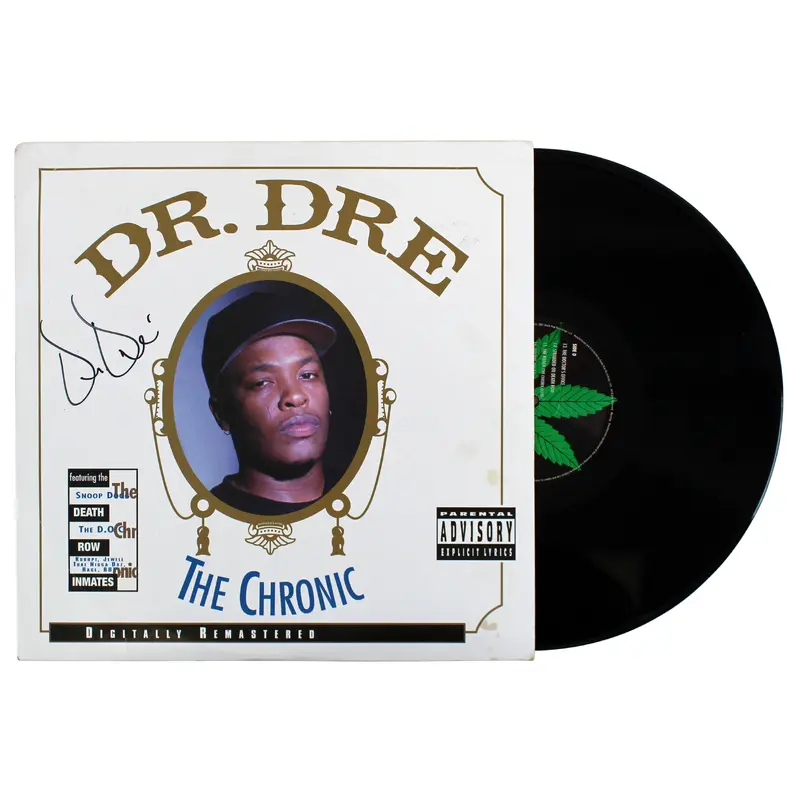 Dr. Dre Authentic Signed The Chronic Album Cover W/ Vinyl BAS #AB12012