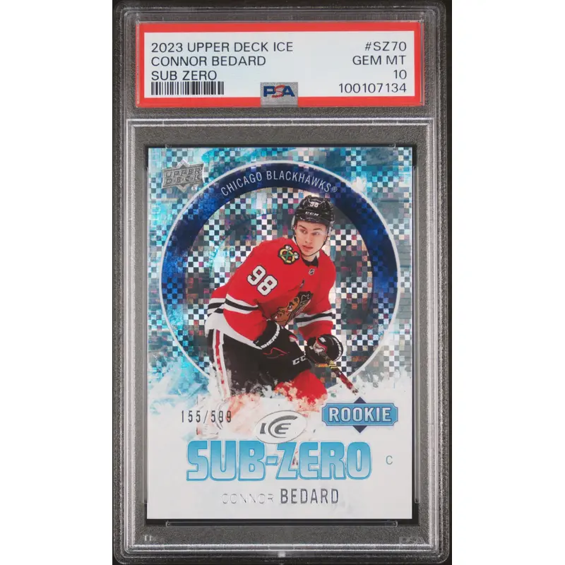 Connor Bedard 2023 Upper Deck Ice Sub Zero RC #155/599 PSA 10 Gem Mint