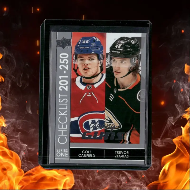 2021-22 Upper Deck Cole Caufield / Trevor Zegras Young Guns Checklist (A) Rookie