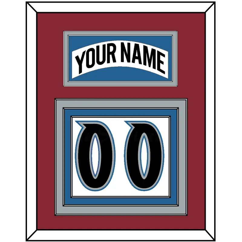 Colorado Nameplate & Number (Back) - Home White (1995-1996) - Triple Mat 3