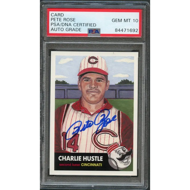 Pete Rose Signed Card PSA Slabbed Auto 10 Cincinnati Reds Autographed