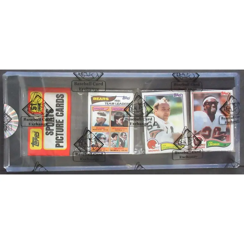 1982 Topps Football Unopened Rack Pack (Bears Team Leaders Top) (BBCE)
