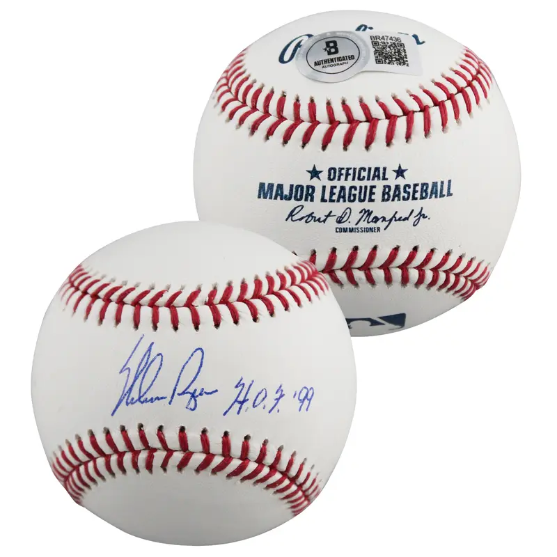 Rangers Nolan Ryan "HOF 99" Authentic Signed Robert Manfred Oml Baseball BAS