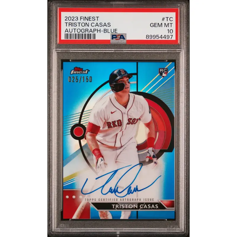 Triston Casas 2023 Topps Finest Blue Autograph #25/150 PSA 10 Gem Mint