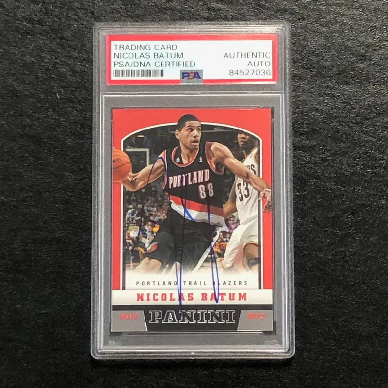 2012-13 Panini Basketball #129 Nicolas Batum Signed Card AUTO PSA Slabbed Blazers