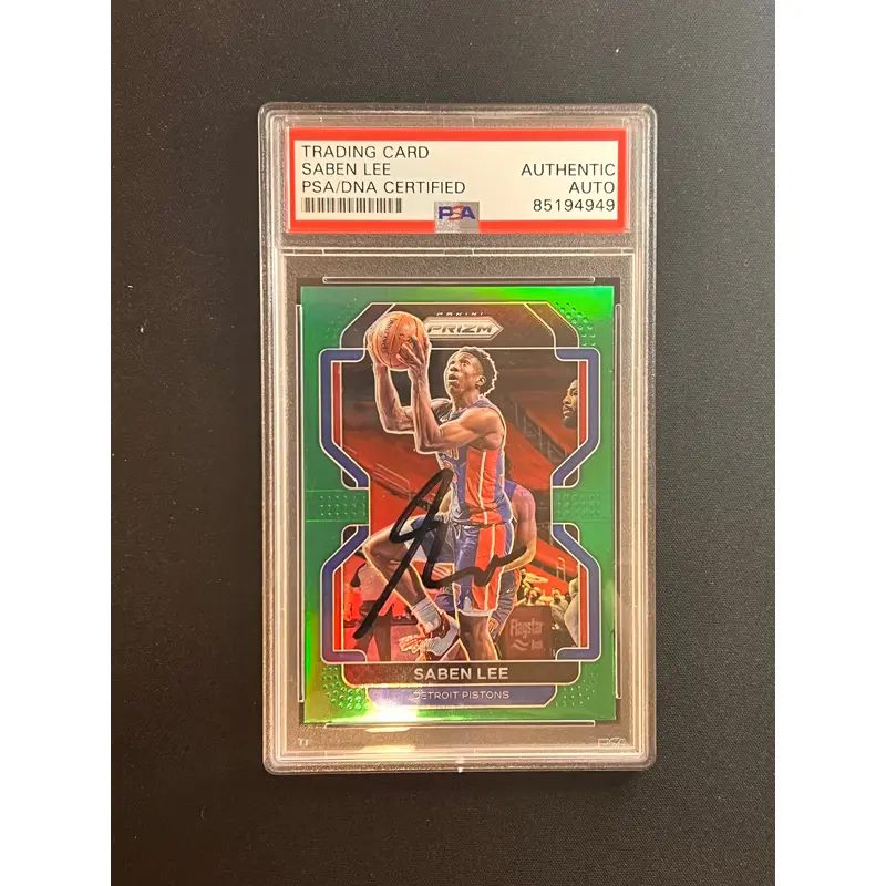 2021-22 Panini Select #205 Saben Lee Signed Card AUTO PSA Slabbed Pistons