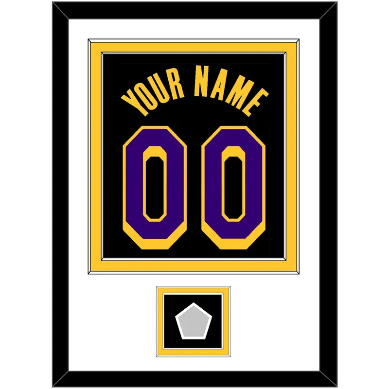 Los Angeles Name & Number With Champions Patch - Black Earned (2020-2021) - Double Mat 2