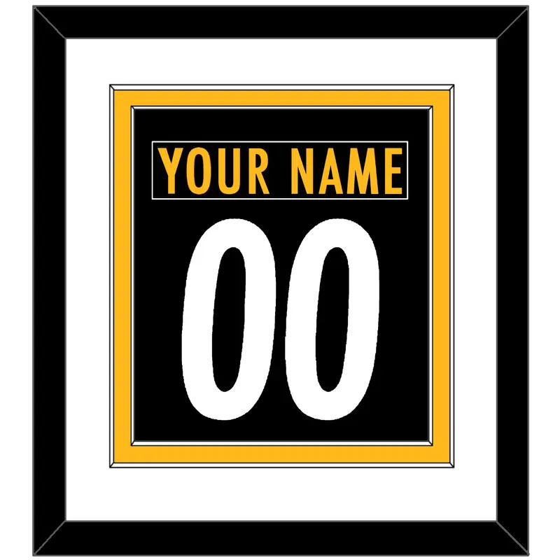 Pittsburgh Nameplate & Number (Back) Combined - Home Black - Double Mat 1