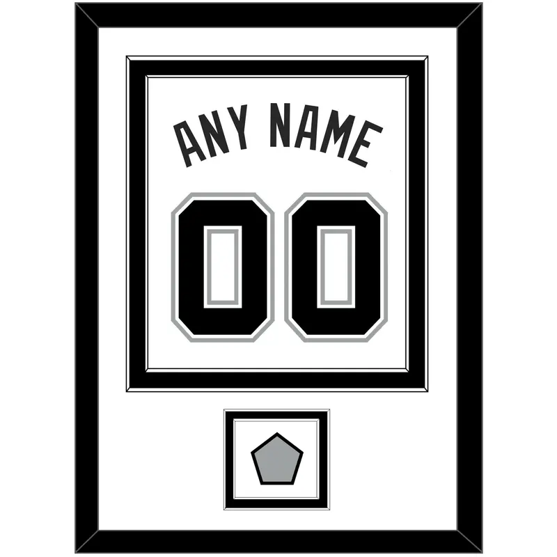 San Antonio Name & Numbers With Finals Patch - Home White (2002-2017) - Double Mat 2