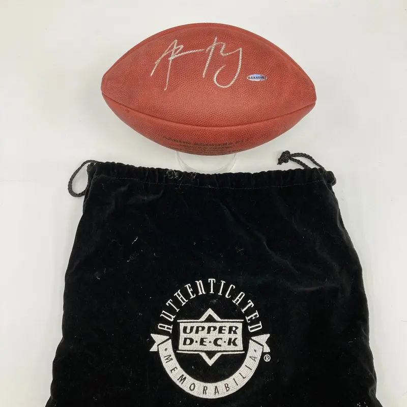 Aaron Rodgers Signed NFL Wilson Game Football UDA Upper Deck Authenticated