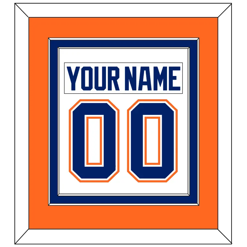 Edmonton Nameplate & Number (Back) Combined - Home White (1981-1994) - Double Mat 4