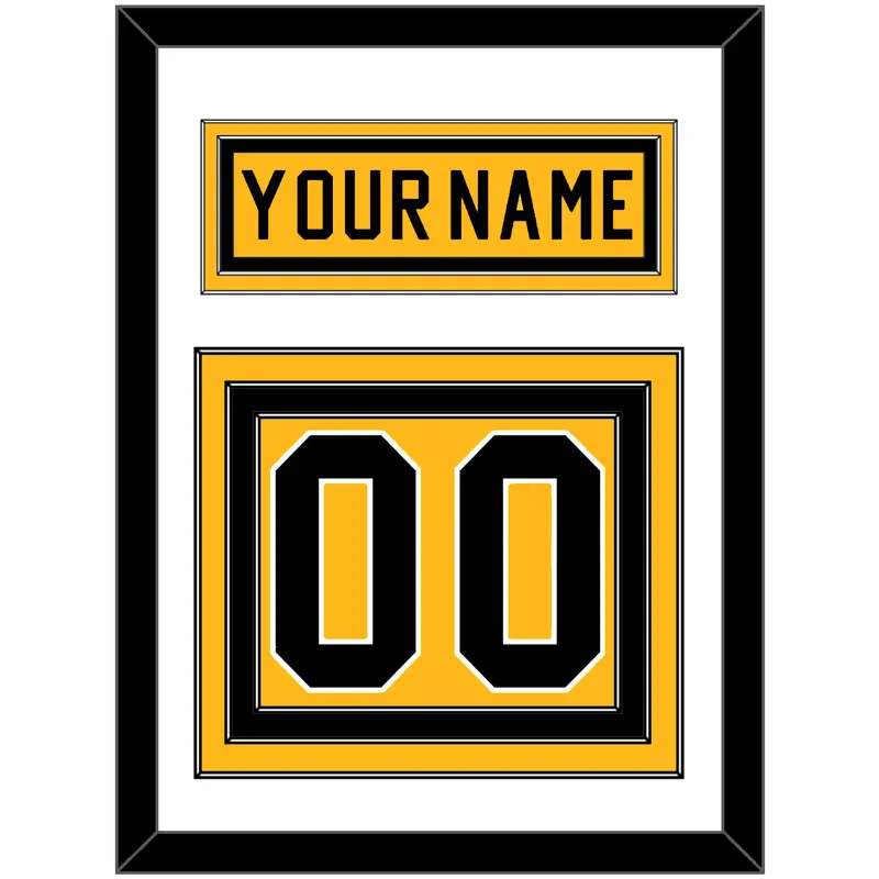 Pittsburgh Nameplate & Number (Back) - Home Gold (1983-1984) - Triple Mat 1