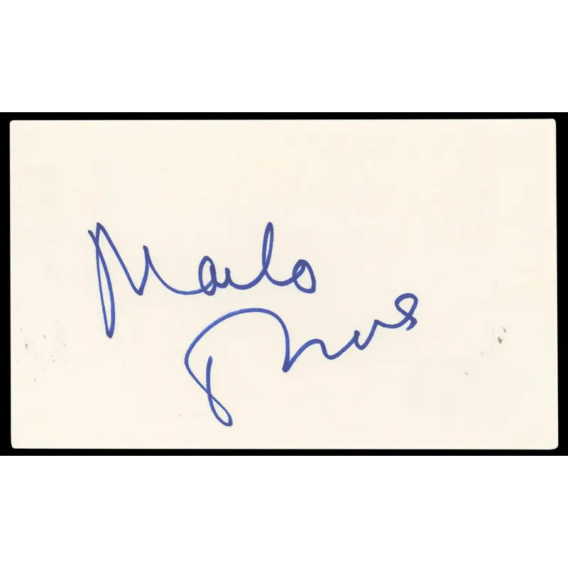 Marlo Thomas That Girl Authentic Signed 3x5 Index Card Autographed BAS #BN33317