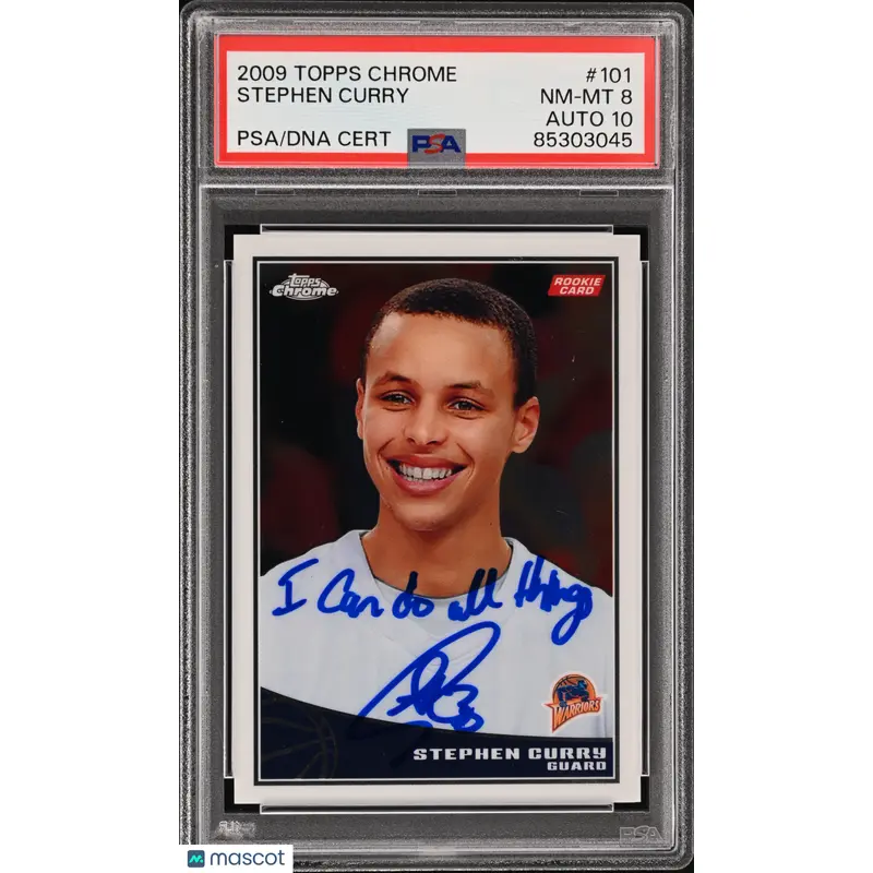 2009 Topps Chrome #101 Stephen Curry signed card PSA 8 Auto 10