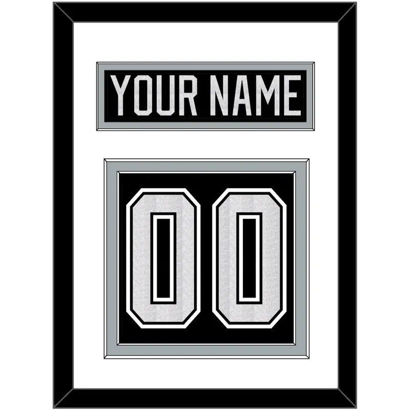 Los Angeles Nameplate & Number (Back) - Home Black - Double Mat 1