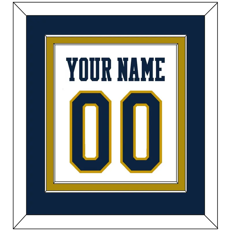 Notre Dame Basketball Name & Number - Home White - Double Mat 3
