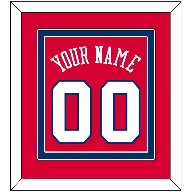 Philadelphia Name & Number - Road Red (1978-1991) - Double Mat 2