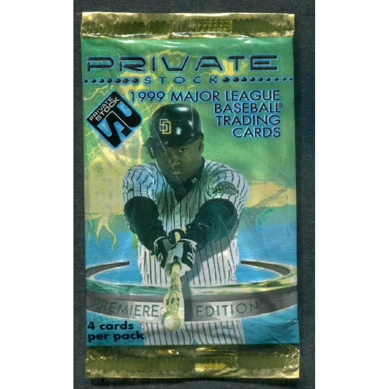 1999 Pacific Private Stock Baseball Unopened Pack (4 Cards)