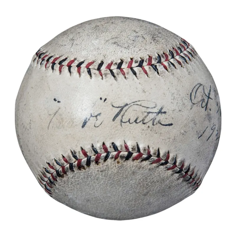 Extraordinary Babe Ruth Single Signed Oct 25, 1924 Game Used Baseball PSA DNA