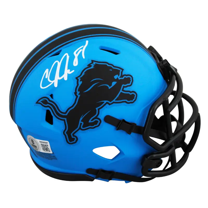 Lions Calvin Johnson Authentic Signed Rave Speed Mini Helmet BAS Witnessed