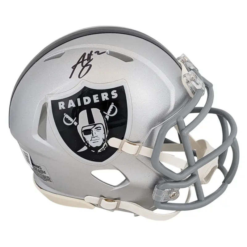 Raiders Ashton Jeanty Authentic Signed Speed Mini Helmet BAS Witnessed