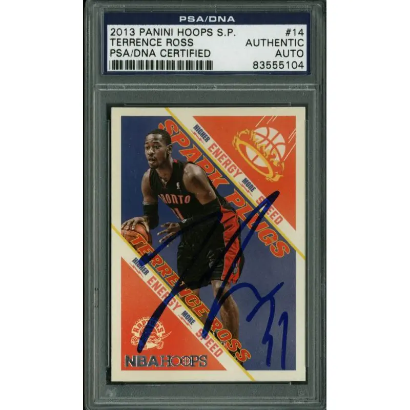 Raptors Terrence Ross Signed Card 2013 Panini Spark Plugs #14 PSA/DNA Slabbed