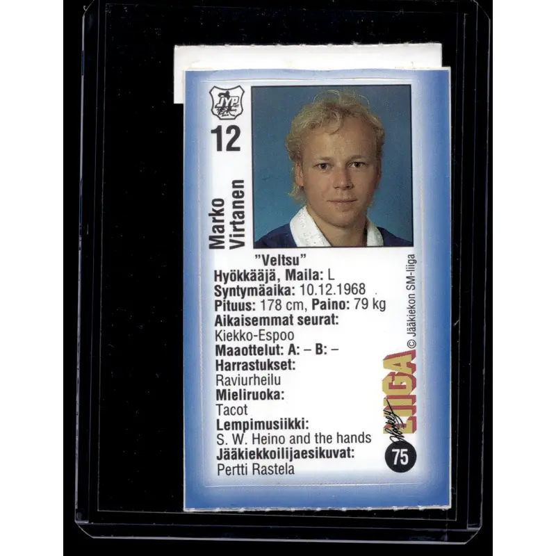 1992-93 JyvsHyv HockeyLiiga - Marko Virtanen #75