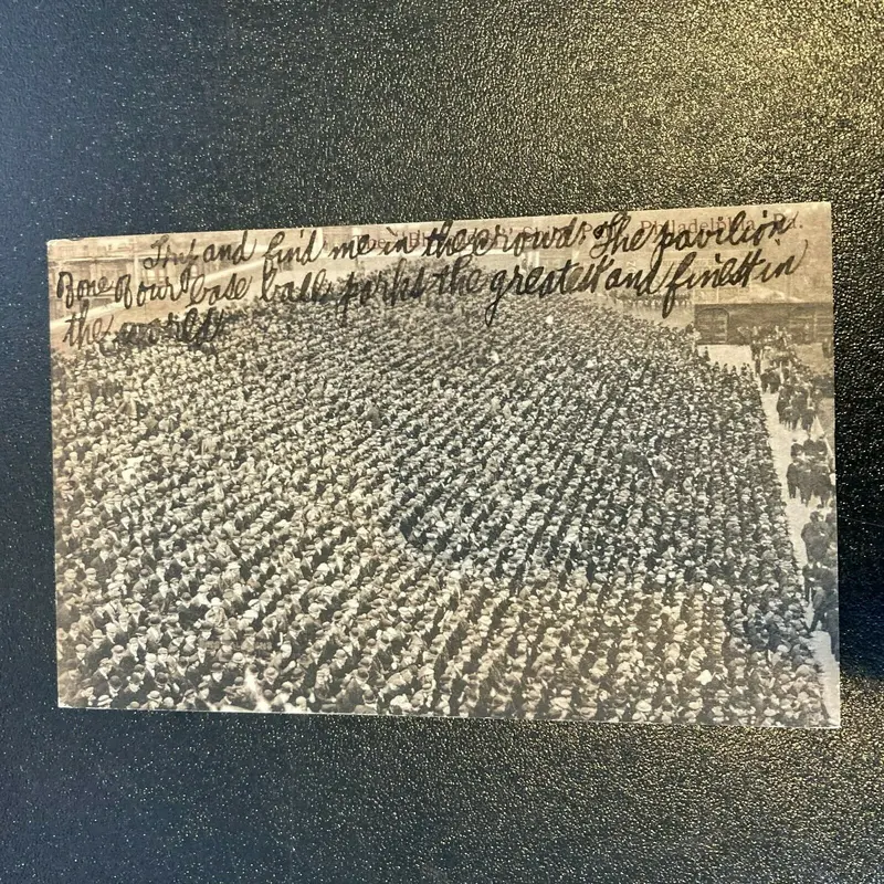 1910 Philadelphia Athletics Shibe Park "The Bleachers" Original Signed Postcard