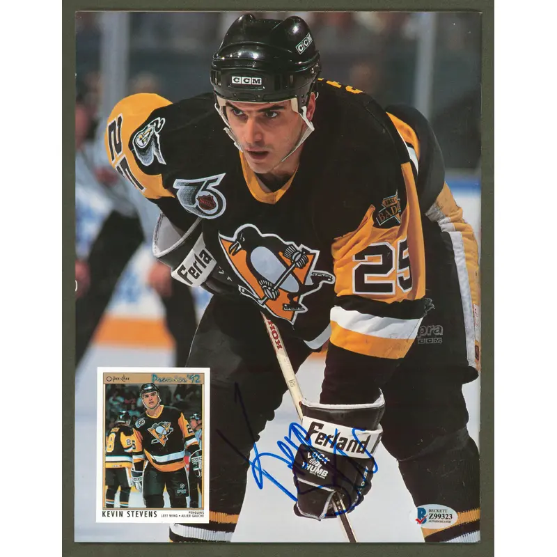 Penguins Kevin Stevens Authentic Signed Beckett Magazine Autographed BAS #Z99323
