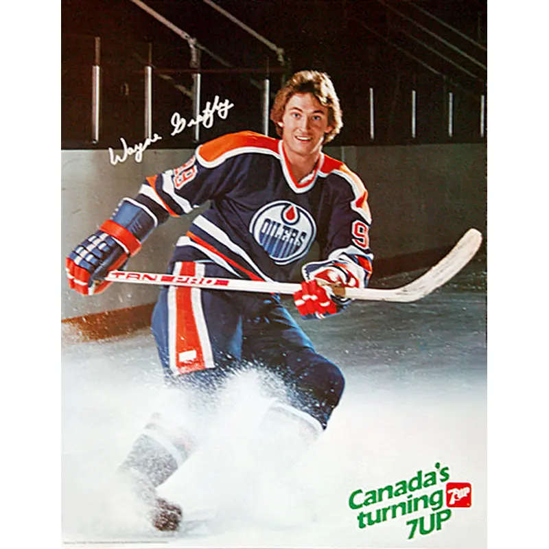 Wayne Gretzky "Canada's Turning..." Edmonton Oilers Vintage Poster - 7-Up 1982