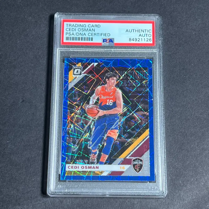 2019-20 Panini Donruss Optic #114 Cedi Osman Signed Card AUTO PSA Slabbed Cavaliers