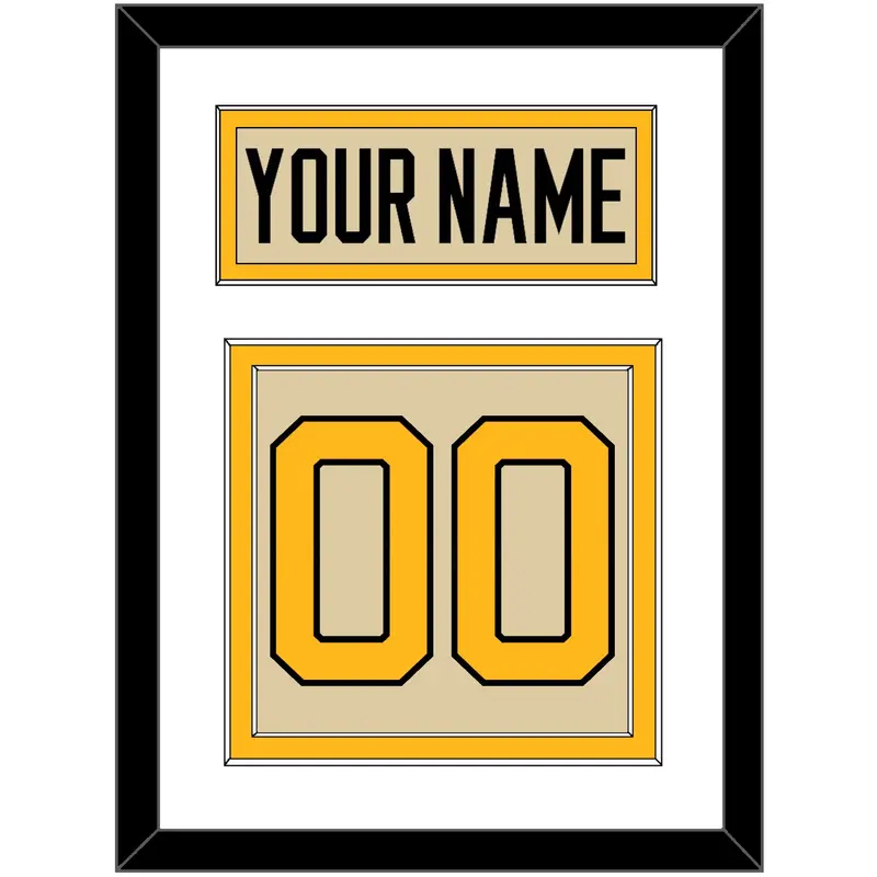 Pittsburgh Nameplate & Number (Back) - 2023 Winter Classic Tan - Double Mat 1