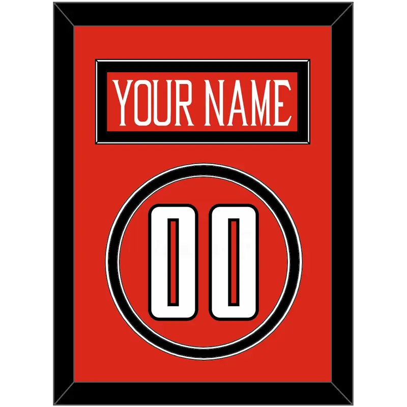Texas Tech Baseball Nameplate & Number (Back) - Alternate Red (2018-2019) - Double Mat 2