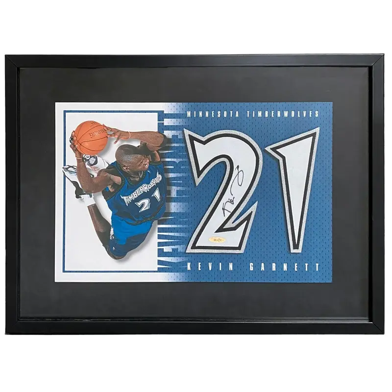 Kevin Garnett Signed Jersey Number #21 Display Upper Deck UDA COA