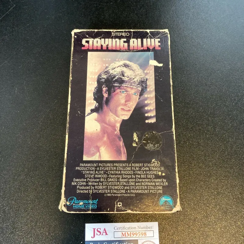 Tony Munafo Signed Vintage Staying Alive VHS Movie With JSA COA
