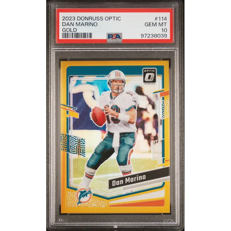 Dan Marino 2023 Donruss Optic #114 Gold #6/10 PSA 10 Gem Mint