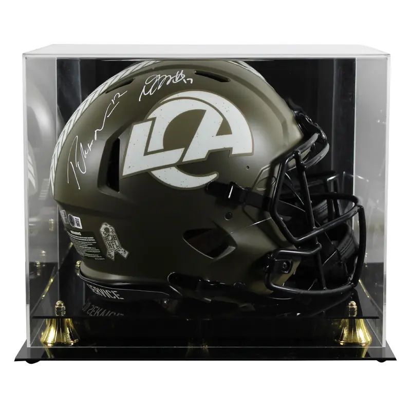 Davante Adams & Puka Nacua Signed STS F/S Speed Proline Helmet W/ Case BAS W