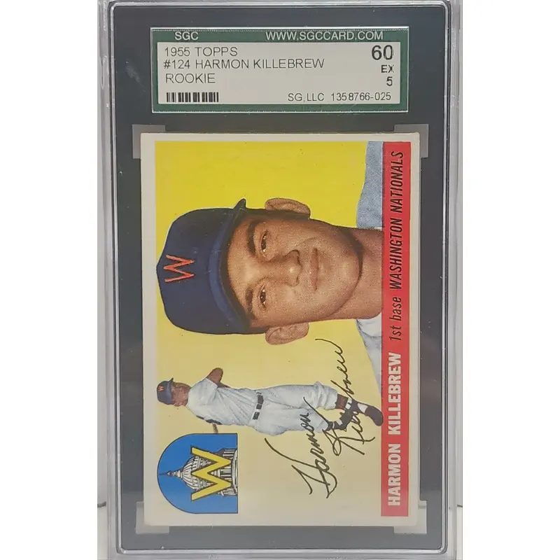 Harmon Killebrew 1955 Topps Rookie #124 SGC 5 Ex