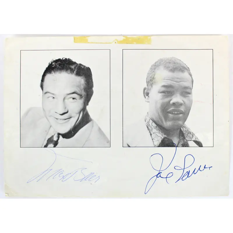 Joe Louis & Max Baer Authentic Signed 5x7 Boxing Promo Photo JSA #Y78155