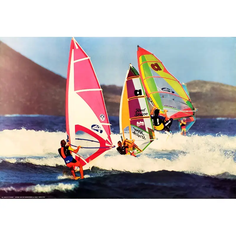Windsurfing Trio Action Poster - Nuova Arti Grafiche