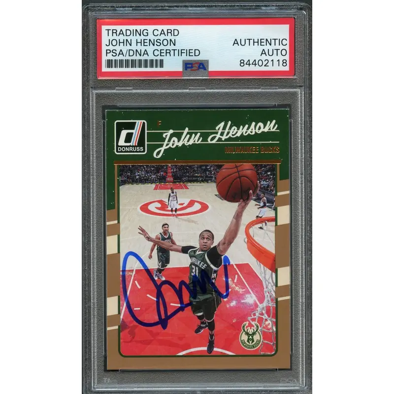 2016-17 Donruss #9 John Henson Signed Card AUTO PSA Slabbed