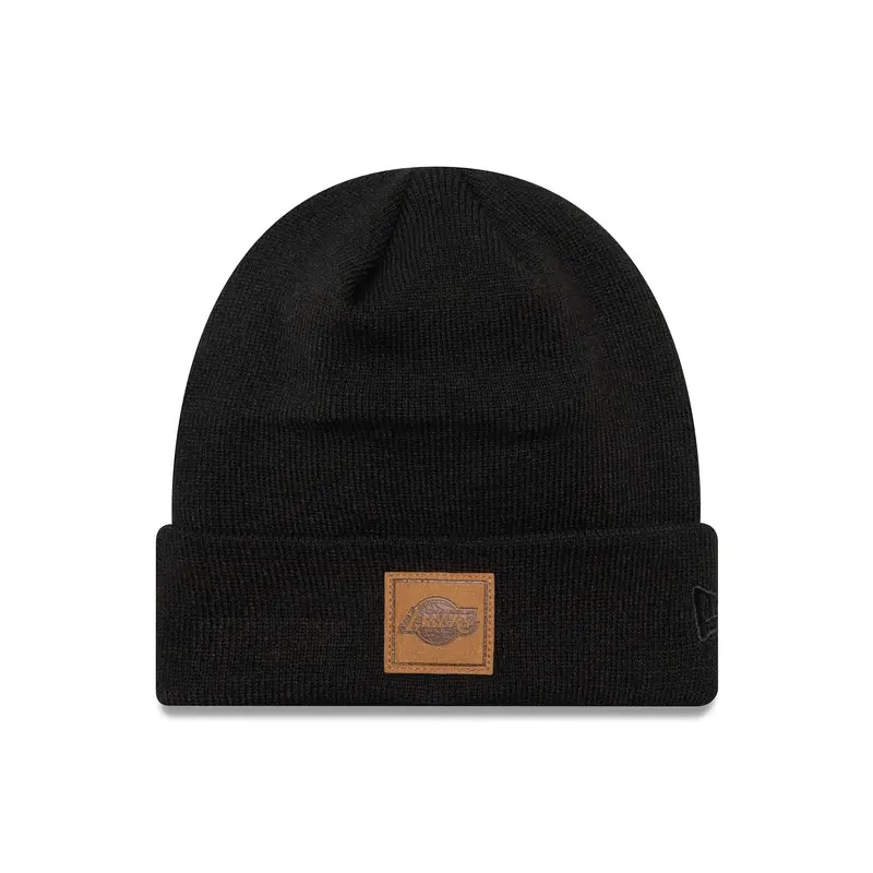 LA Lakers Team Patch Black Cuff Knit Beanie Hat