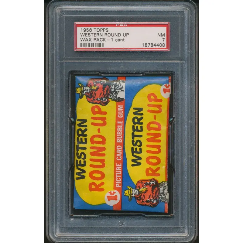 1956 Topps Western Round Up 1 Cent Unopened Wax Pack PSA 7